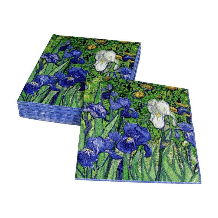 Caspari Van Gogh Irises Paper Cocktail Napkins - 20 Per