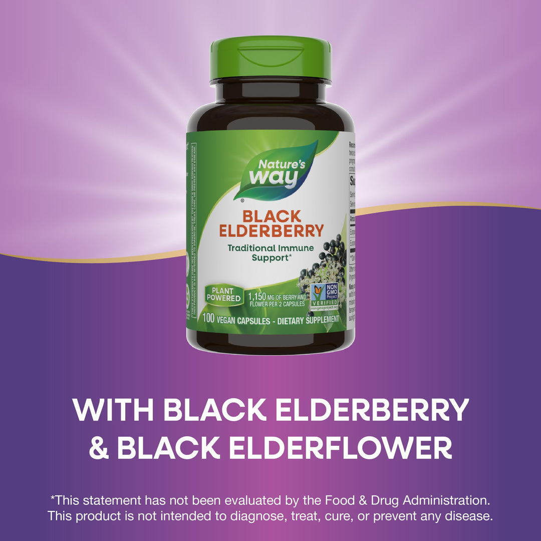 Nature&#39;s Way Black Elderberry Supplement, Tradi