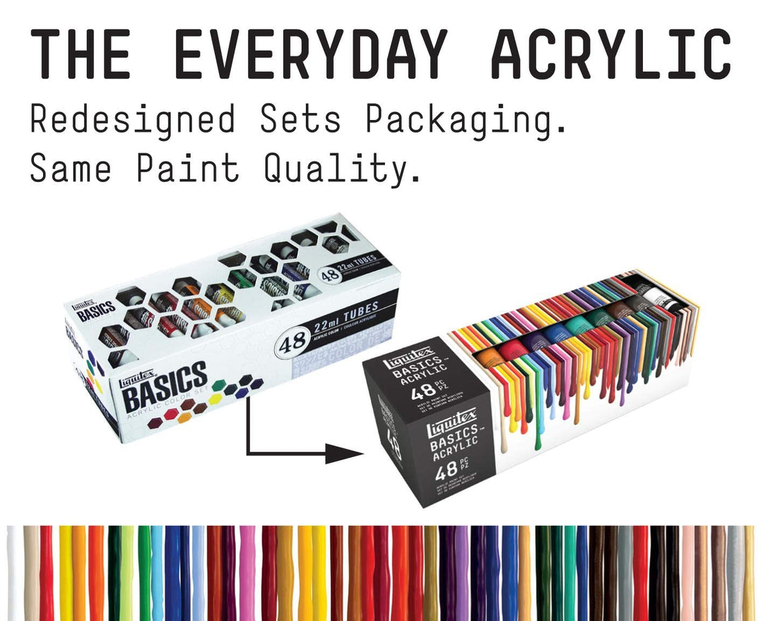 Liquitex BASICS Acrylic Paint Set, 48 x 22ml (0.74-oz) 