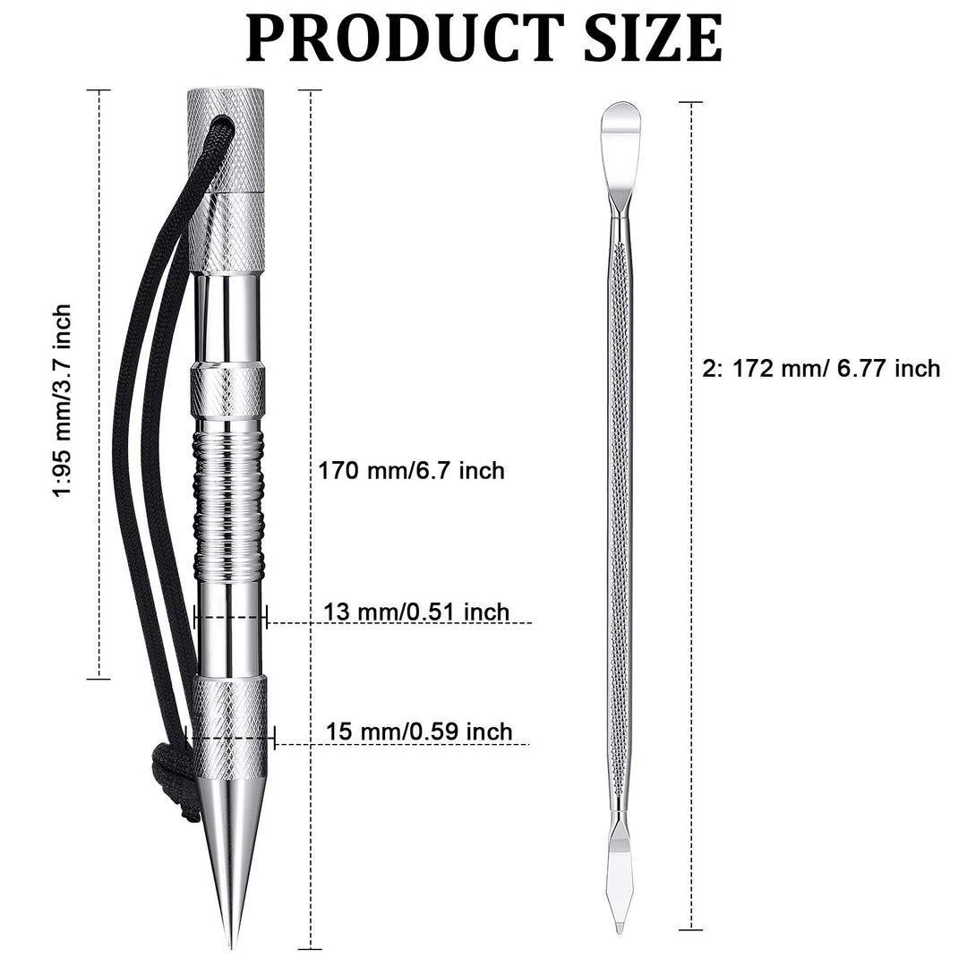 Stainless Steel FID Set Paracord Stitching Set Paracord FID Marlinspike Set Including Paracord Stitching Lacing Stitching Needles and Smoothing Tool Knotter Tools for Leather Paracord Work