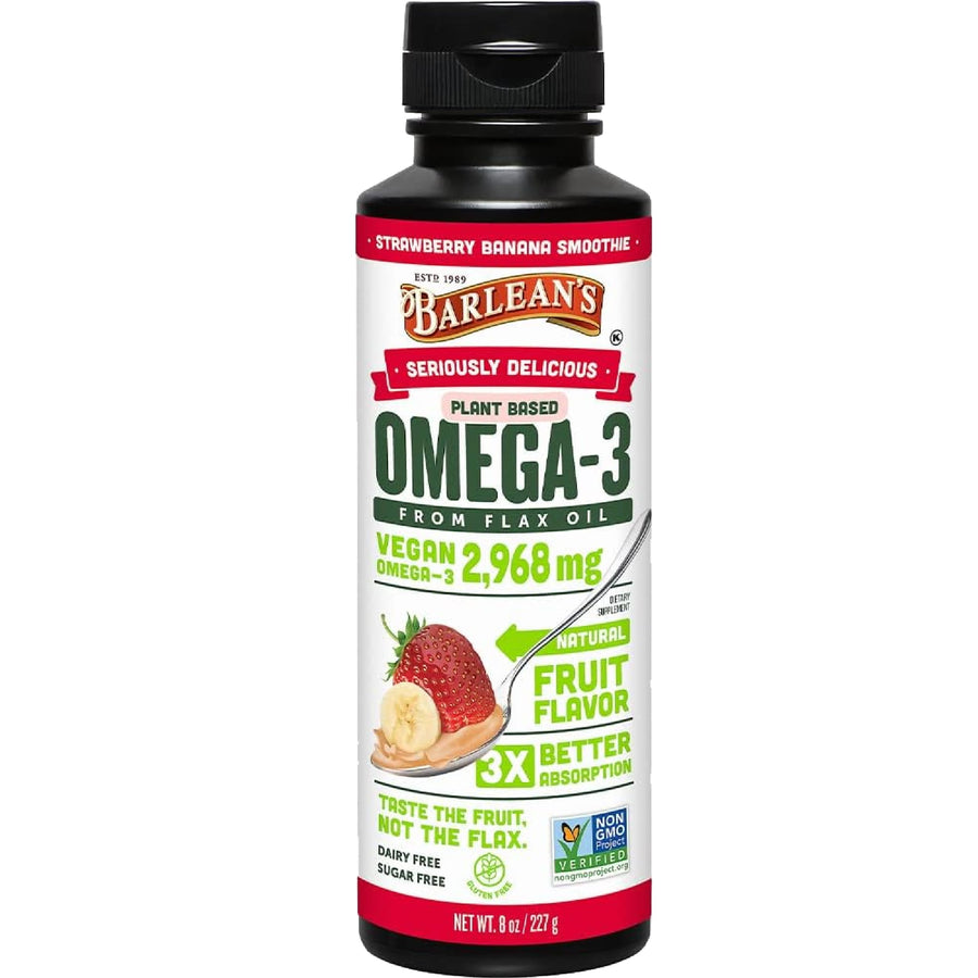 Barlean's Strawberry Banana Flaxseed Oil Liquid, Ve