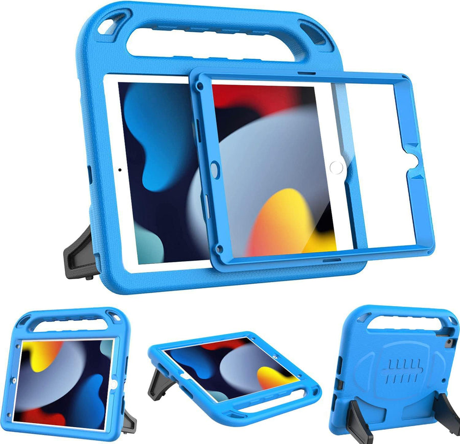 Kids Case for New iPad 10.2 2021/2020/2019 - iPad 9th/8th/7th Generation Case for Kids, with Built-in Screen Protector, Shockproof Handle Stand Kids Case for iPad 10.2 (9th/8th/7th Gen) - Blue