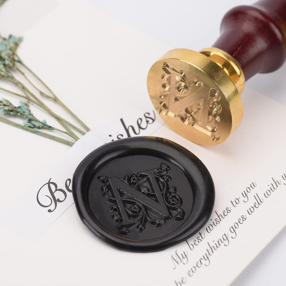iTERYOU 2Pcs Letter N Wax Seal Stamp with Gift Box, A t