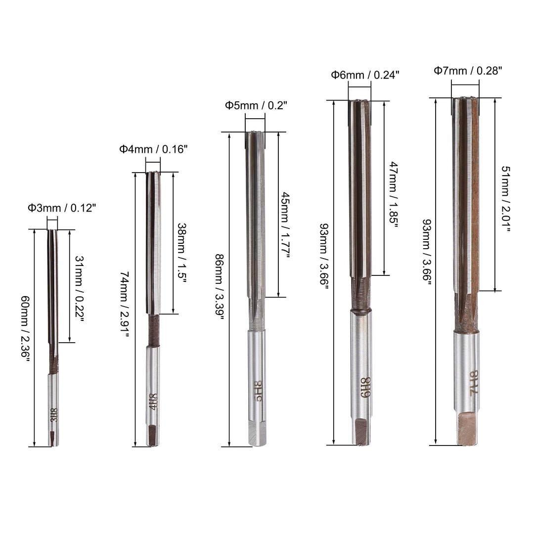 Hand Reamers Set H8 Accuracy Alloy Tool Steel 6 Flutes Straight Shank Milling Cutter Tool 10pcs (3mm, 4mm, 5mm, 6mm, 7mm, 8mm, 9mm, 10mm, 11mm, 12mm)