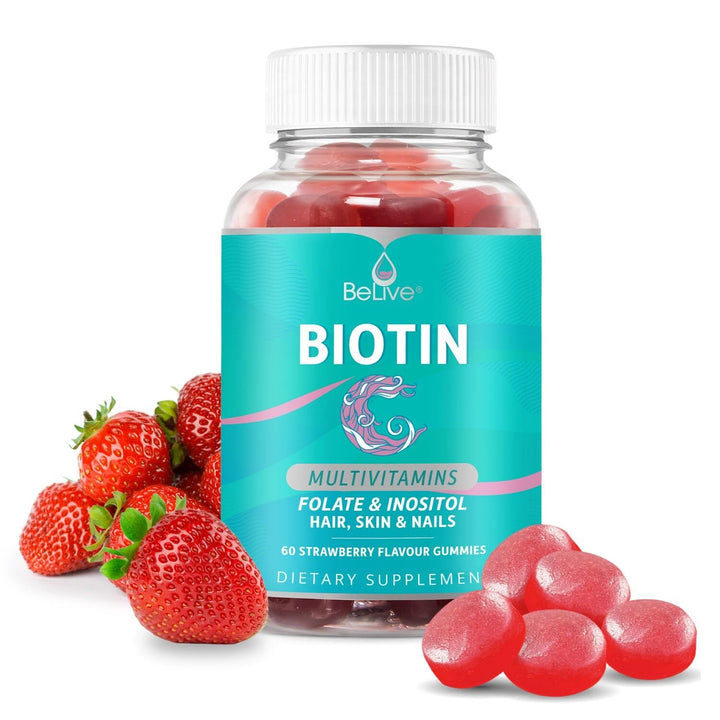 BeLive Biotin Gummies with MultiVitamins, Folate, Inosi