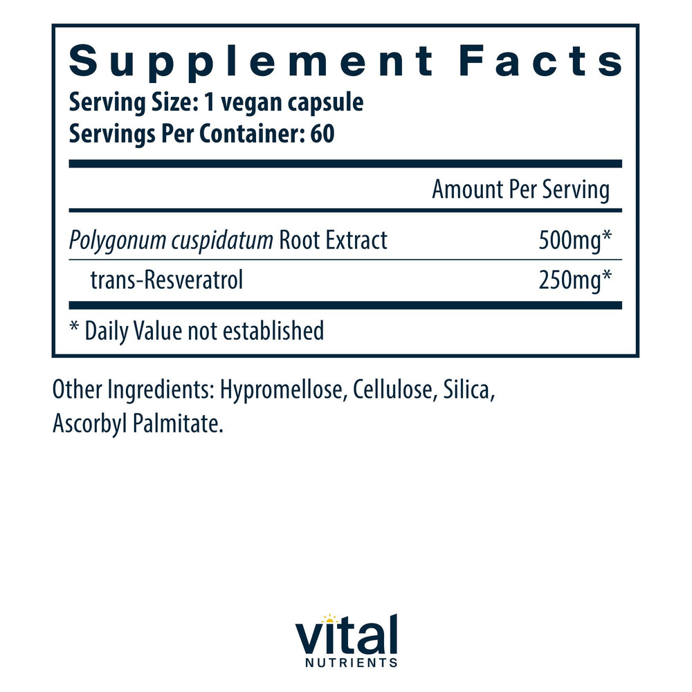 Resveratrol | Ultra High Potency Antioxidant | Trans Resveratrol for Cardiovascular and Cell Health Support* | Vegan Supplement | Gluten, Dairy and Soy Free | Non-GMO | 60 Capsules