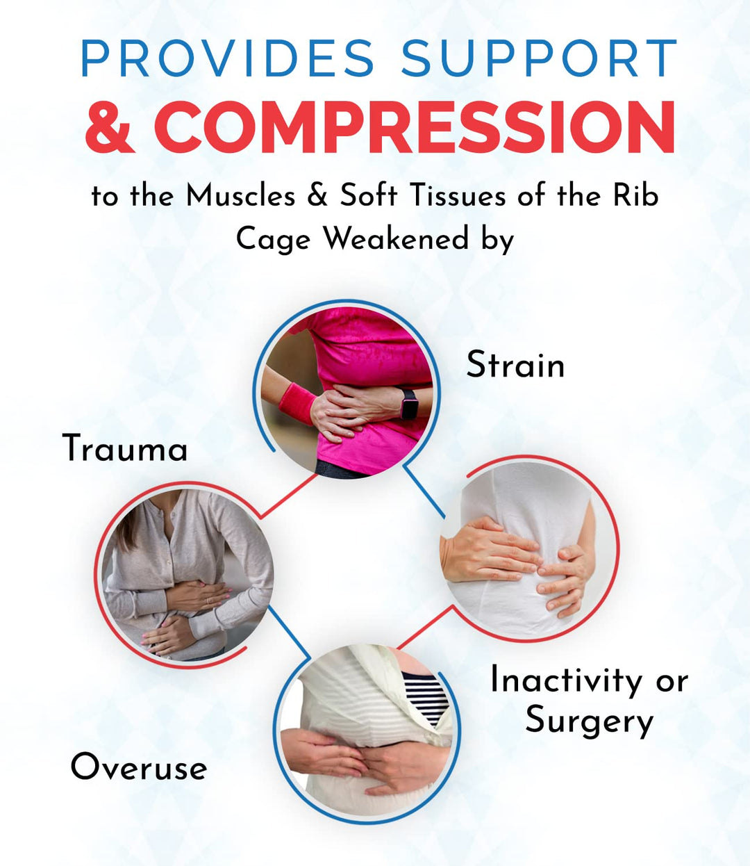 ITA-MED Breathable Elastic Rib Support Belt Wrap For Wo