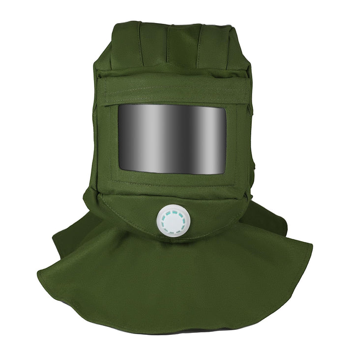1Pcs Sand Blasting Hood Cap, Shawl Cap Sandblaster Mask Anti Wind/Sandblaster Tools Dust Protective Face Mask, Canvas (Green)