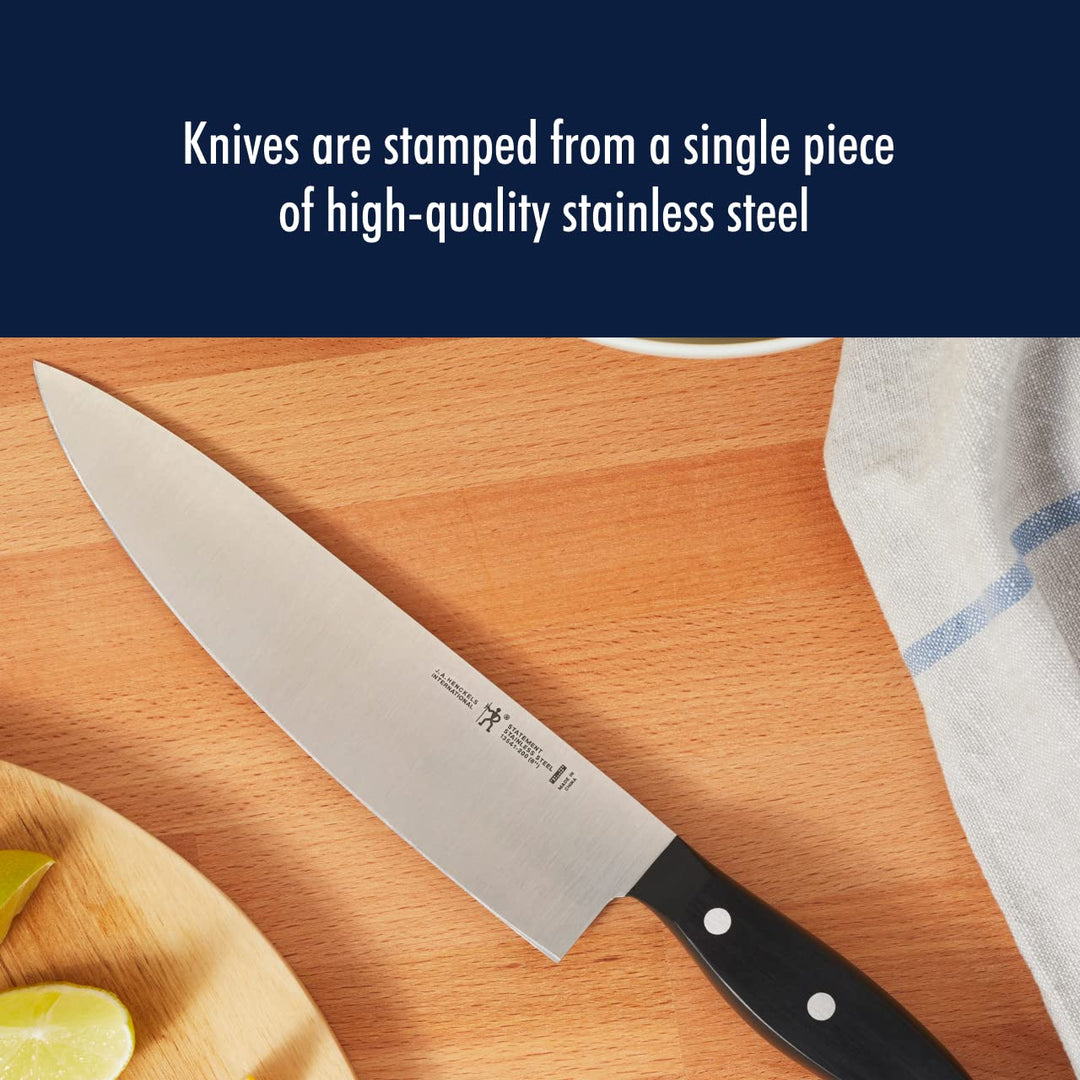 Statement Razor-Sharp 2-pc Chef Knife Set, German Engineered Informed by 100+ Years of Mastery, Black/Stainless Steel