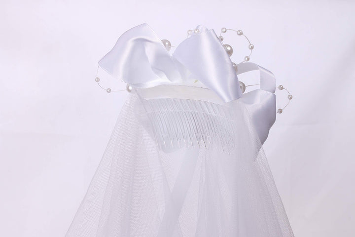 Colorful House Flower Girls White First Communion Veil 
