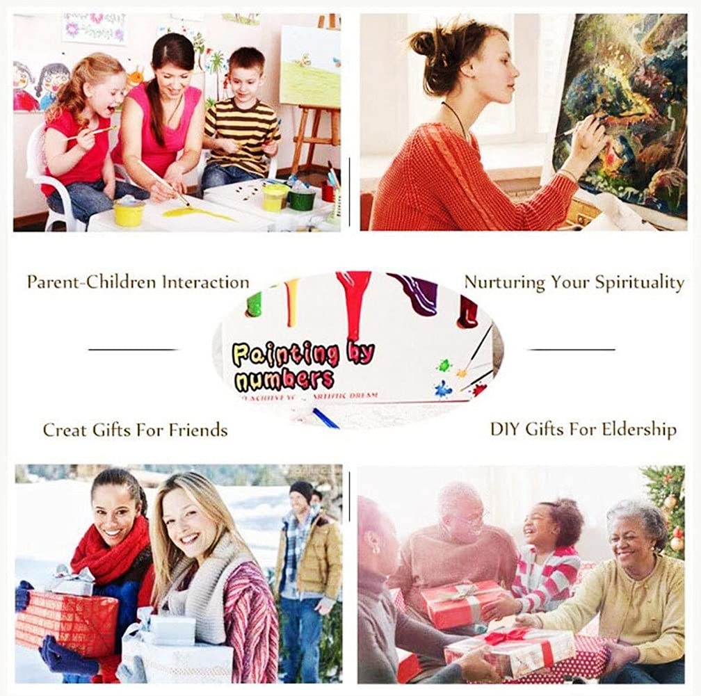 Meecaa Paint by Numbers Constellation Lion Shooter Kit for Adults Beginner DIY Oil Painting 16x20 inch (Constellation, Framed)