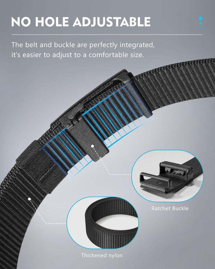 FAIRWIN Ratchet Web Belt,1.25 inch Nylon Belt with Auto