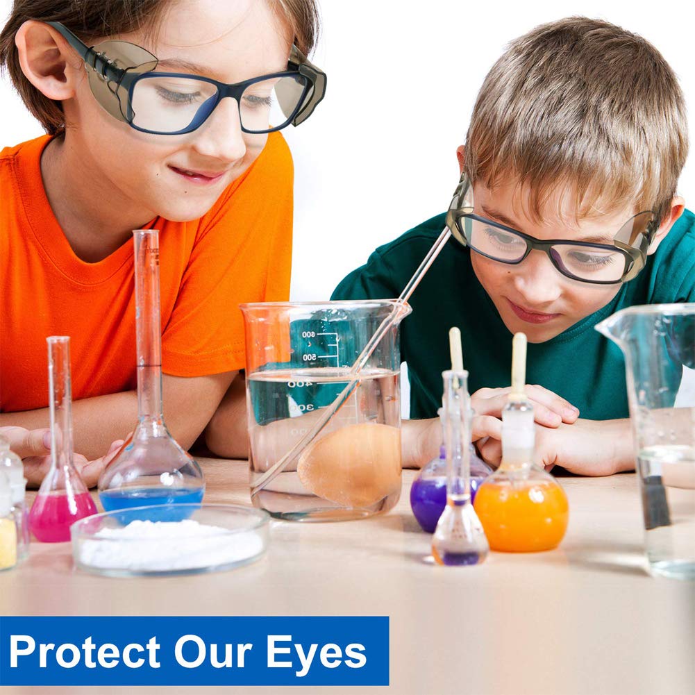 KMDJG 11 Pairs Safety Eye Glasses Side Shields,Slip On Clear Side Shields for Safety Glasses Fits Small to Medium Eyeglasses Frames(10 Pair Clear and 1 Pair Transparent Black)