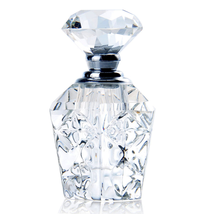 H&amp;D HYALINE &amp; DORA Clear Art Carved Crystal Empty Mini Refillable Perfume Bottle