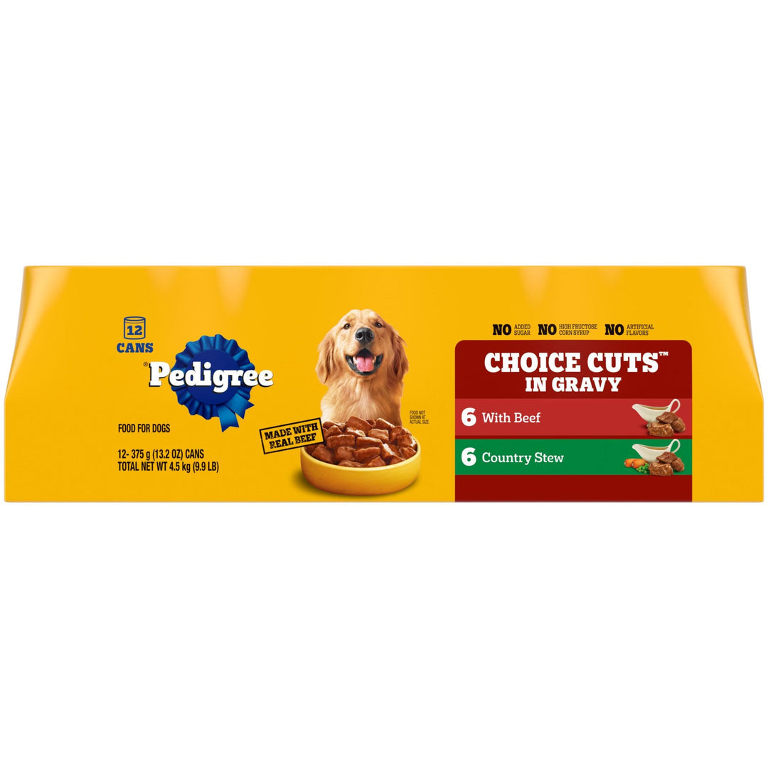 Pedigree Choice Cuts In Gravy Adult Canned Wet Dog Food With Beef Multipack, 13.2 oz. Cans (12 Count, Pack of 1)