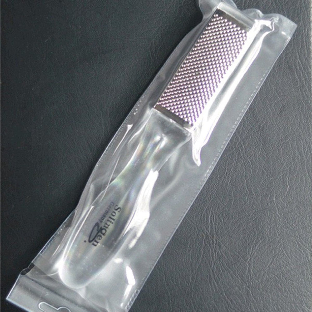 Pedicure Foot File Callus Rasp Scrubber Hard Dead Rough Skin Callus Remover Reducer 2 Sides Clear Handle