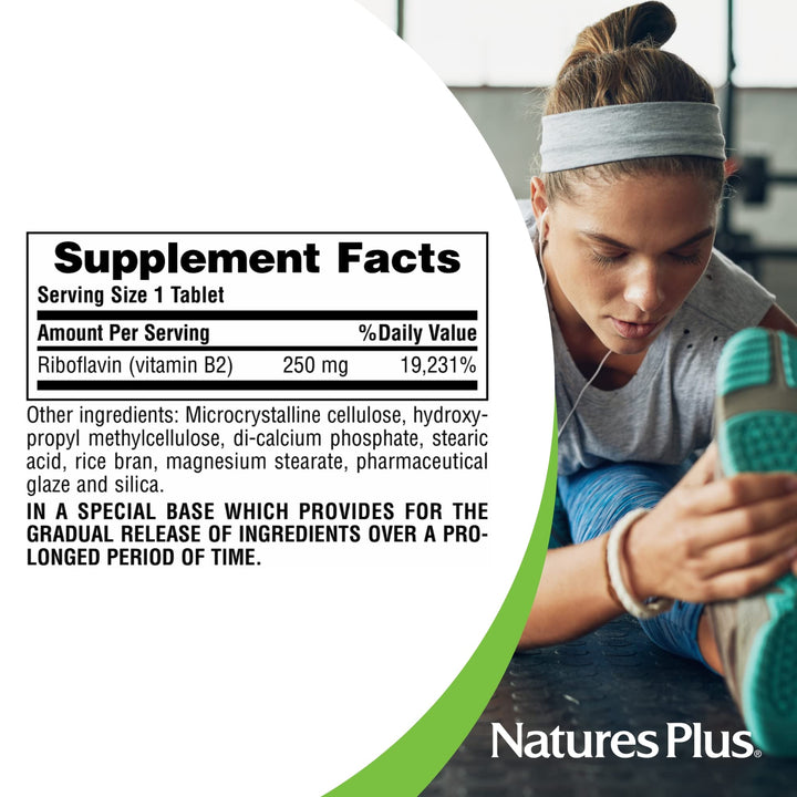 Natures Plus Vitamin B2 (Riboflavin) - 250 mg, 60 Veget