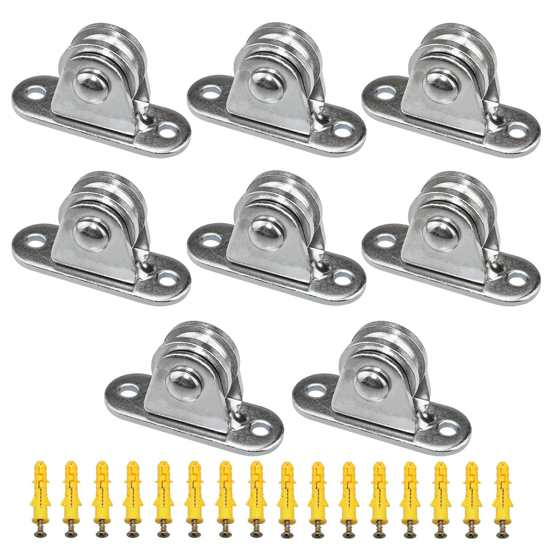 Small Pulley Block Silent Pulley Wheel Heavy Duty Fixed Pullies Loading 176 lb for Cord Material Handling Moving and DIY Project Wall Ceiling Mount Pulleys (8 Pack)