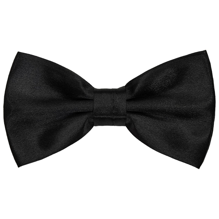 Men Pre Tied Silk Formal Tuxedo Bow Tie, Teen Boy Tux Bowtie For Wedding Large Necktie Father or Easter Day MBT3 (Black)