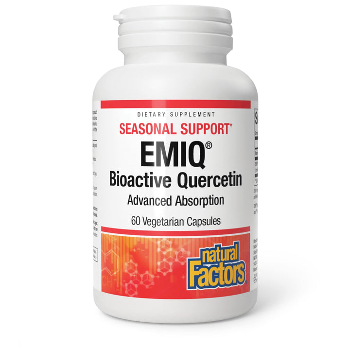 Bioactive Quercetin EMIQ 50 mg with Vitamin C, Supports Sinus, Heart and Immune Health, 60 Capsules