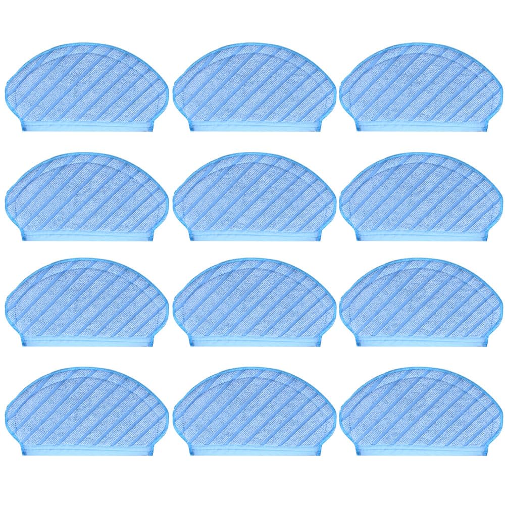 Replacement Microfiber Mopping Pads Compatible with Ecovacs Deebot OZMO T5, N7, 920, 950 Robot Vacuums, 12-Pack.