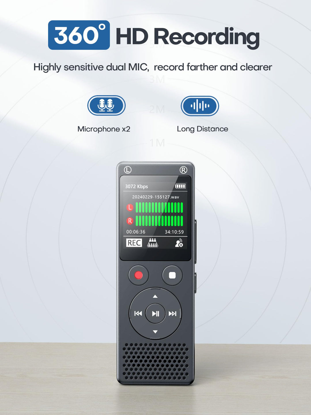 64GB Digital Voice Recorder, Voice Activated Recorder,Small Tape Recorder with Speaker, Voice Recorder for Lecture,Meetings,Class, Noise Reduction