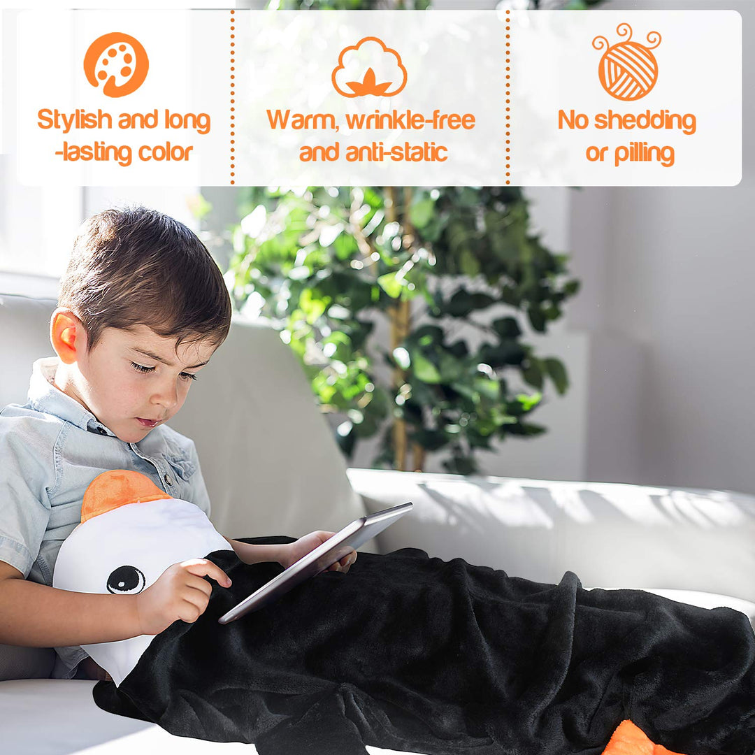 Catalonia Penguin Tails Blanket, Super Soft Plush Kids 