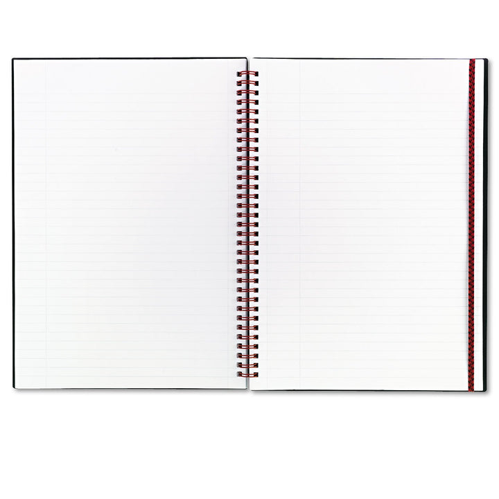 Black n&#39; Red Notebook, Business Journal, 11-3/4 x 8-1/4, 70 Sheets, Ruled, Optik Paper, Scribzee App, Flexible Poly Cover, Wirebound, Black (E67008)