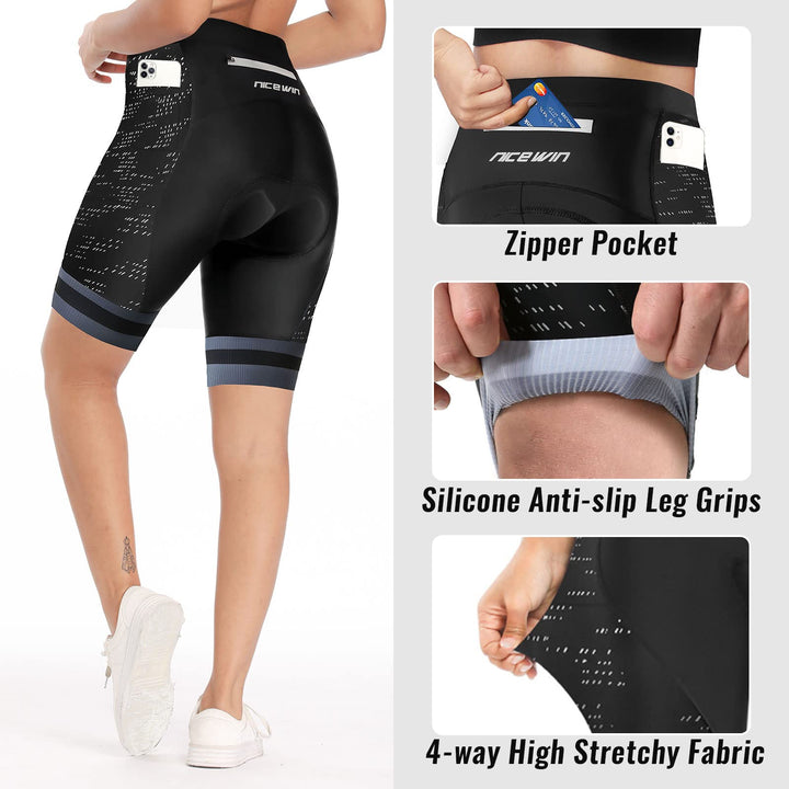 Womens Bike Shorts 4D Gel Pading Cycling Spinning Biker