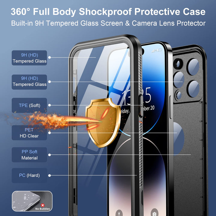 SPIDERCASE for iPhone 14 Pro Max Case, Waterproof Built