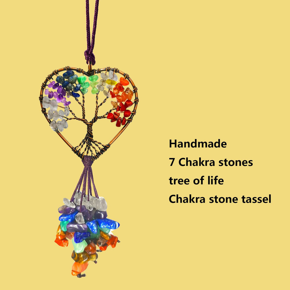 Persofine Healing Crystal Decor Tree of Life Car Hangin