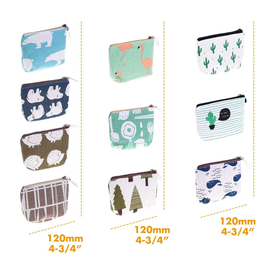 Small Coin Purse, 10 Pcs Small Canvas Purse Zipper Change Purse Small Zipper Pouch