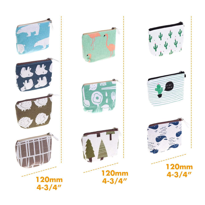 Small Coin Purse, 10 Pcs Small Canvas Purse Zipper Change Purse Small Zipper Pouch