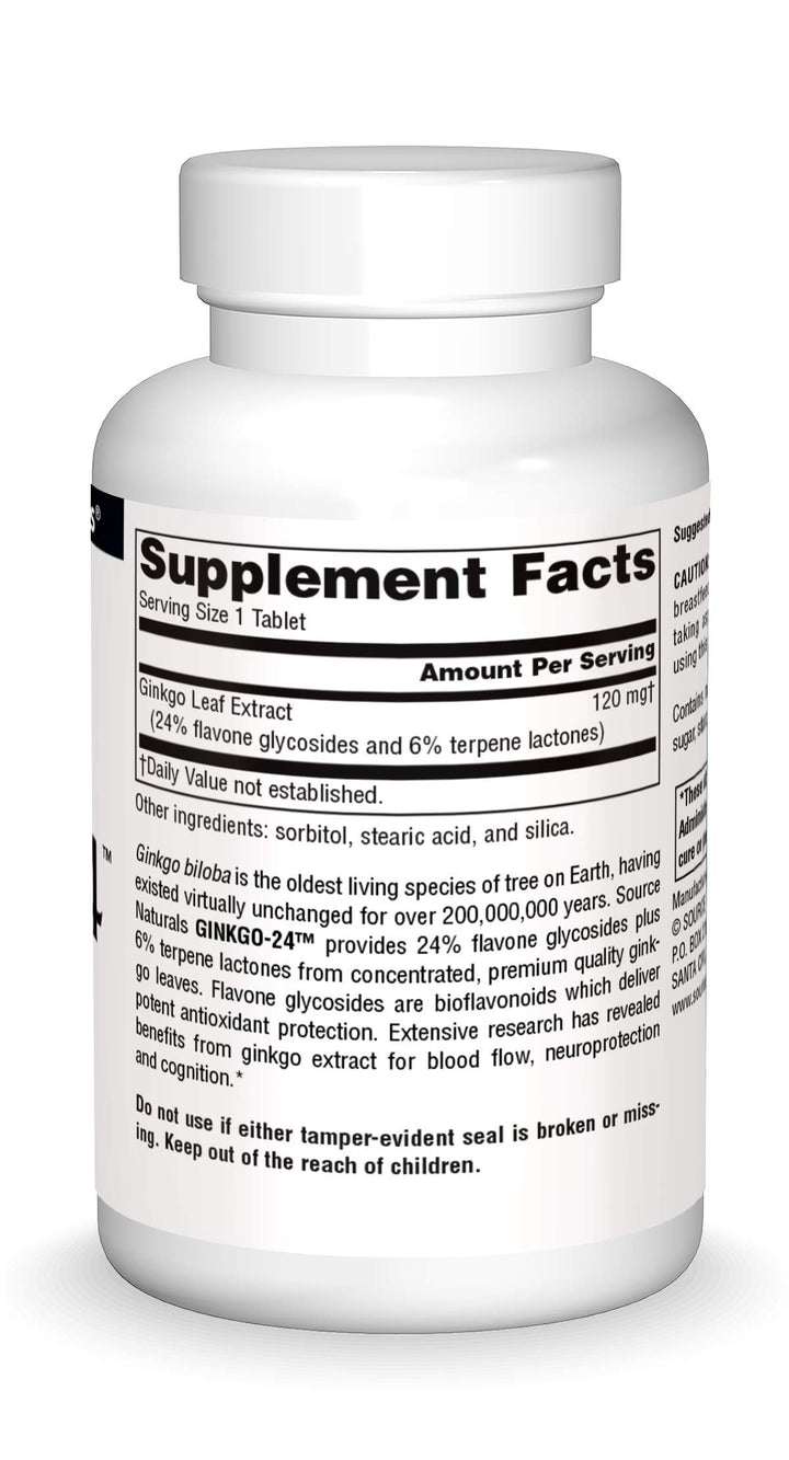 Source Naturals Ginkgo-24 - Ginkgo Biloba Extract 120 m