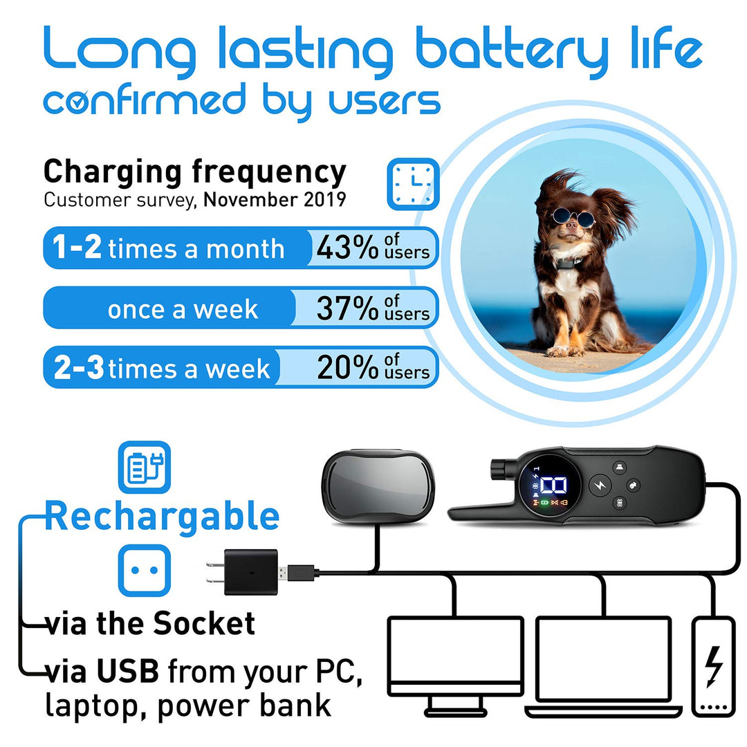 Extra Small Size Dog and Puppy Training Collar with Remote for Small Dogs 5-15lbs and Puppies with Shock - Waterproof and 1000 Ft Range