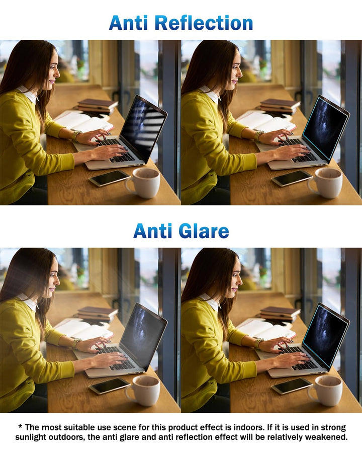 2-Pack 15.6 Inch Anti Blue Light Laptop Screen Protector, Eye Protection Anti Glare Matte Computer Screen Cover for 15.6 Laptop with 16:9 Aspect Ratio, Reduce Eye Strain and Touch Sensitive