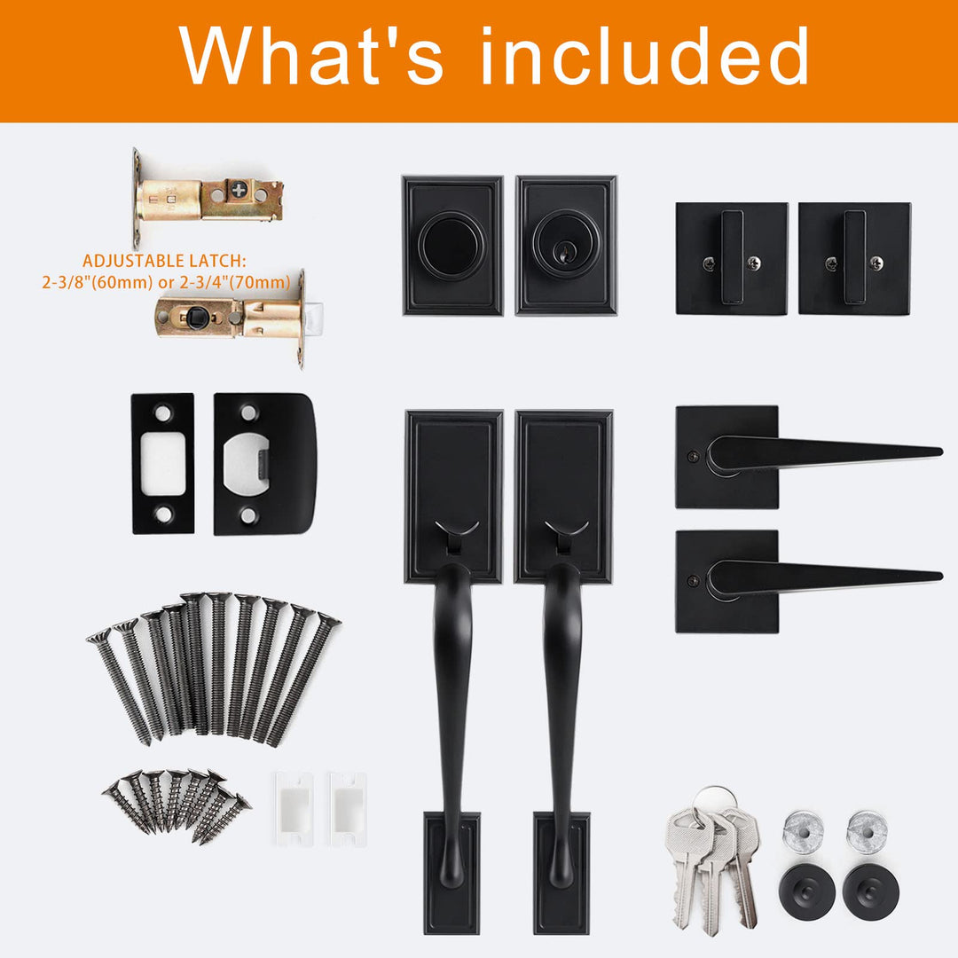 Natsukage Front Door Handle Set Heavy Duty Double Door 