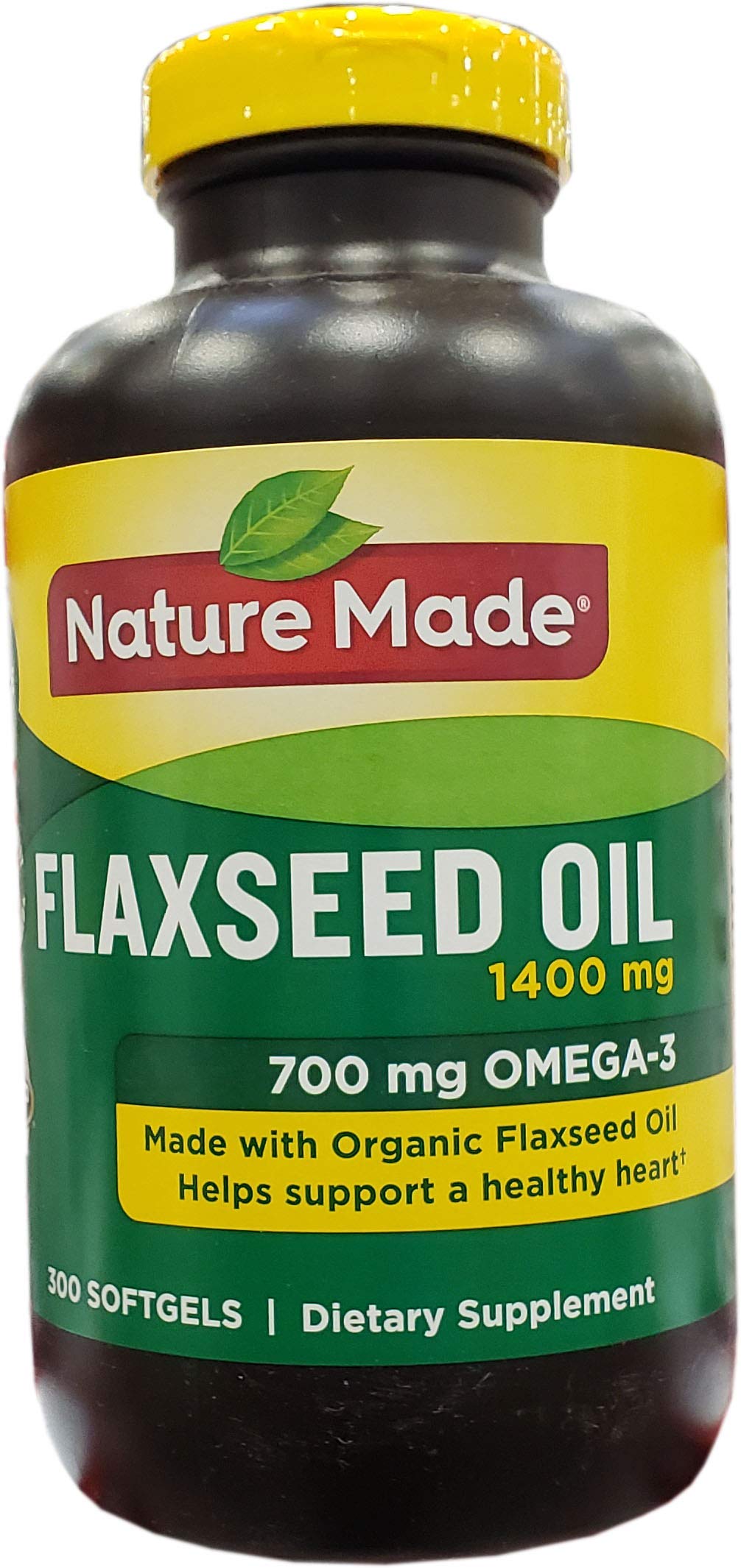 Organic Flaxseed Oil 1,400 mg - Omega-3-6-9 for Heart Health - 300 Count (Pack of 1)