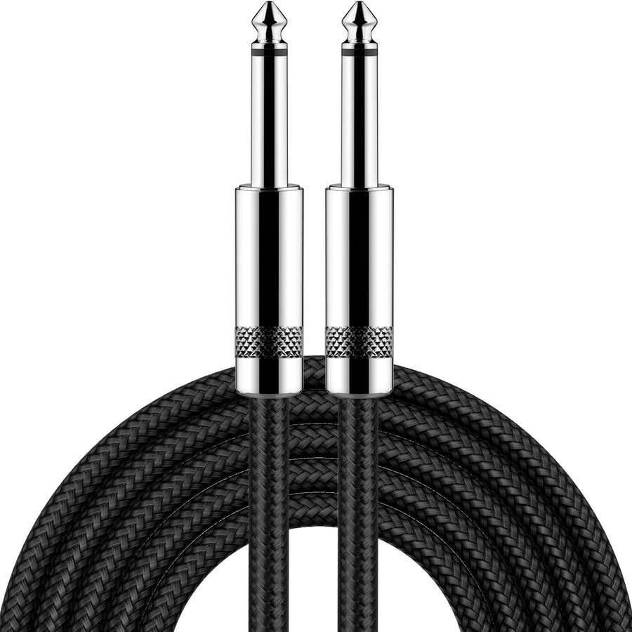 Guitar Cable 10 ft Electric Instrument Cable Bass AMP Cord 1/4 Straight to Straight for Electric, Bass Guitar, Electric Mandolin, Pro Audio, Black