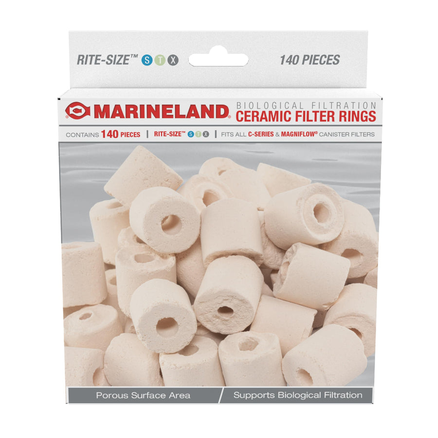 Marineland Ceramic Filter Rings, 140 Count, Support Biological Aquarium Filtration, Rite-Size S, T and X, Fit All C-Series and Magniflow Canister Filters