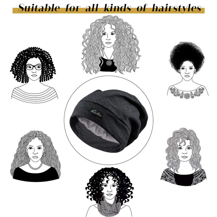 FocusCare Adjustable Sleep Hats,Silk Satin Lining Prote