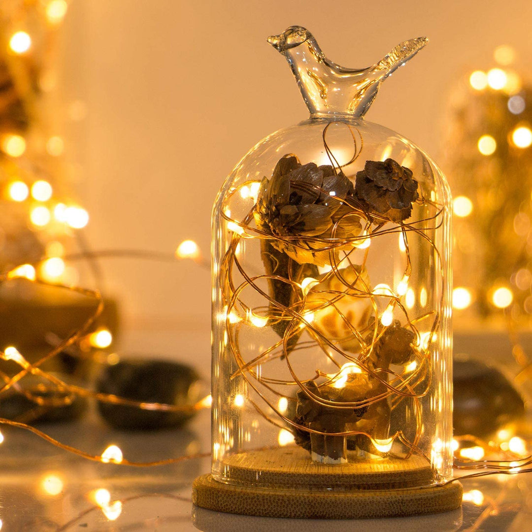 Fairy Lights Battery Operated, 8 Packs Mini Battery Powered Copper Wire Starry String Lights for Christmas,Bedroom, Parties,Wedding,Indoor,Home Decoration (5m/16ft Warm White)