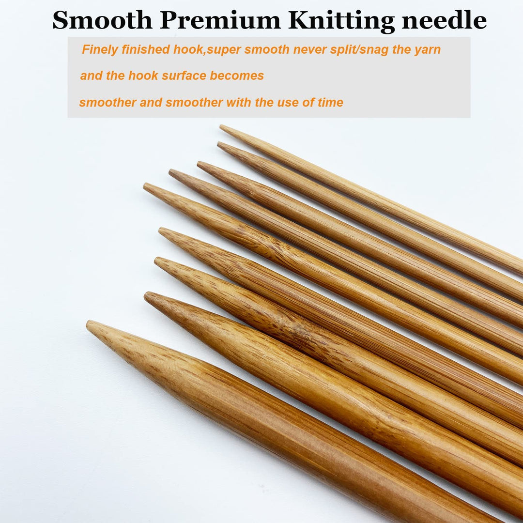 Bamboo Double Pointed Knitting Needles Carbonized Bamboo Knitting Needle 7.9 inch(20cm) Length for Handmade Creative DIY Knitting Yarn Projects,Size US 6(4mm)