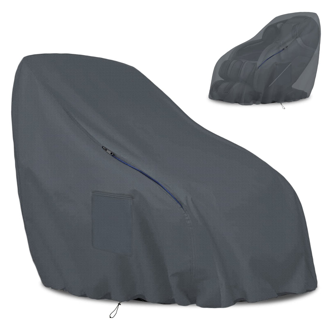 SOKINGCOVER Full Body Shiatsu Massage Chair Cover Universal Dust Protection Cover, 59 X 39 X 55 Inches with Zipper Waterproof Grey Massage Chair Cover