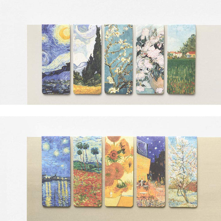 Monolike Magnetic Bookmarks Vincent Van Gogh ver.1 + ver.2, 10 Pieces