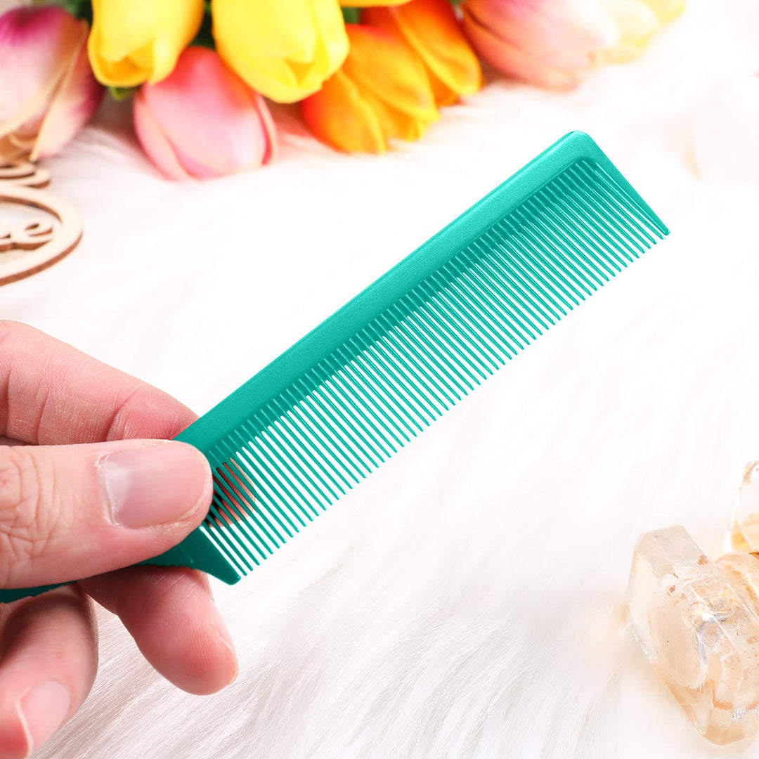 3 Packs Rat Tail Comb Steel Pin Rat Tail Carbon Fiber Heat Resistant Teasing Combs with Stainless Steel Pintail (Yellow, Pink, Green)