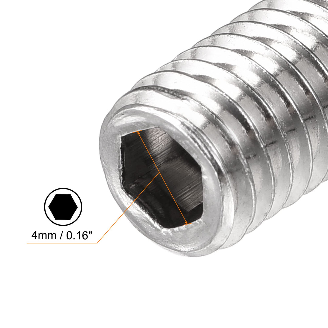 Ball Point Set Screws, M8 x 16mm 304 Stainless Steel Metric Spring Hex Socket Screw 8pcs
