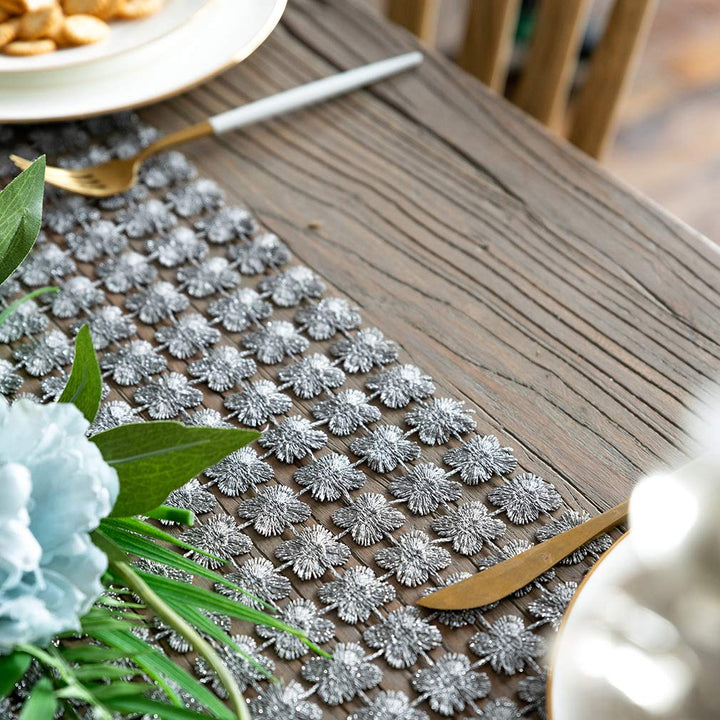 Valea Home Table Runners 12 x 72 Inch Glitter Clover Ta