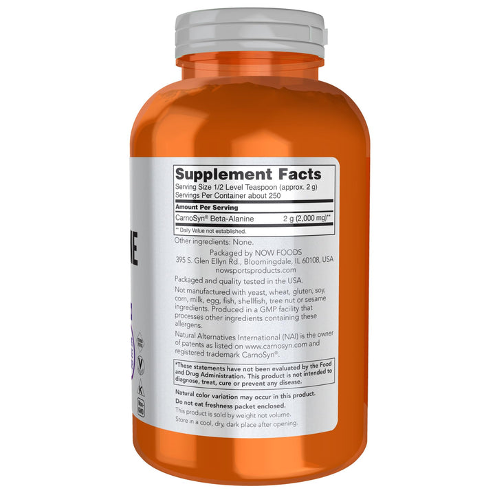 Sports Nutrition, Beta-Alanine Pure Powder 2,000 mg, Muscular Endurance*, 500 Grams