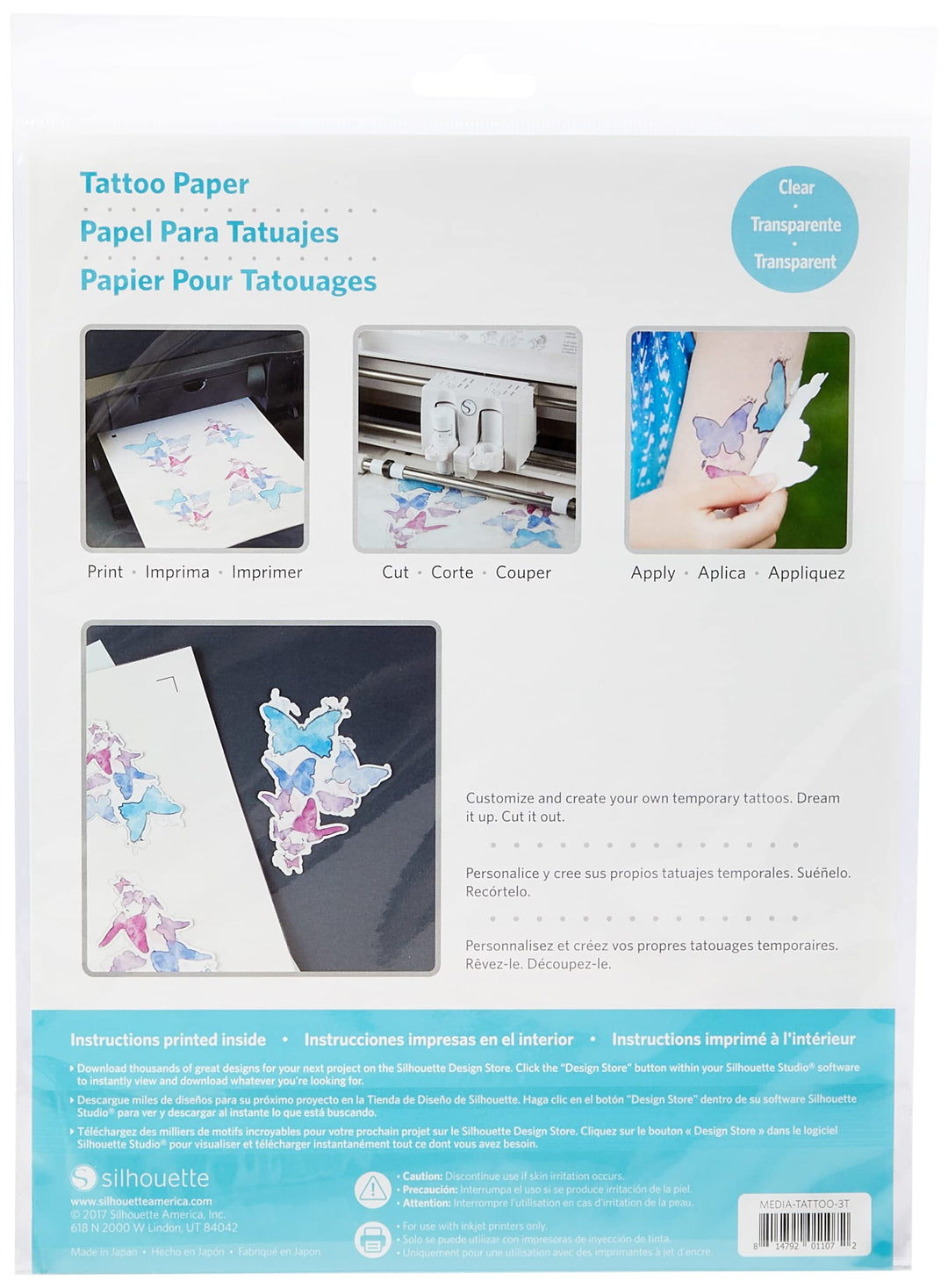 , Inc Temporary Tattoo Paper, 8.5x11 Inches, Basic